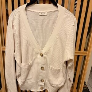 AYR 100% Pima Cotton Waffle Cone Cardigan